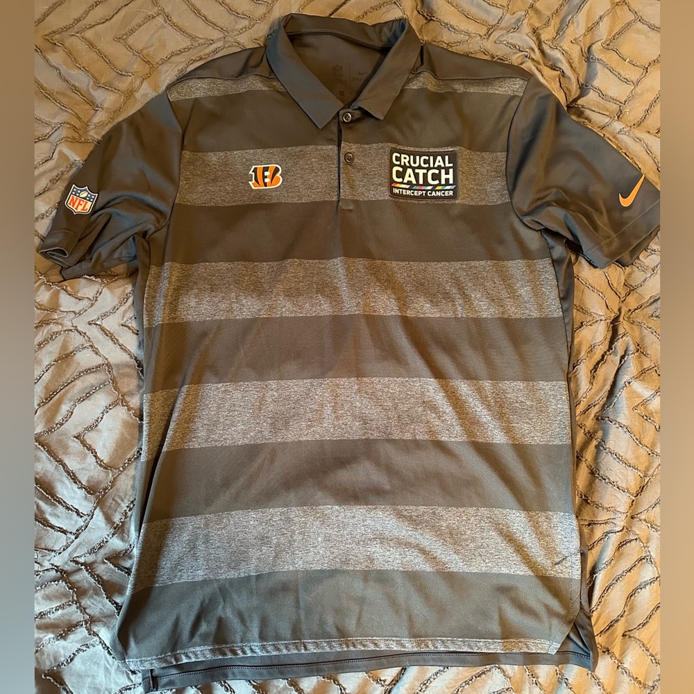 Cincinnati Bengals On Field Nike Crucial Catch Golf Polo
